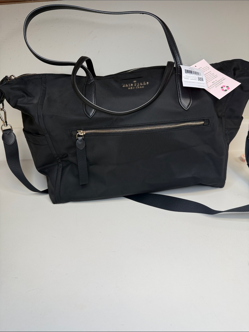kate spade black chelsea nylon large weekender